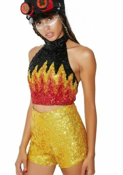 EASY TIGER Girl Too Hot To Handle Sequin Top