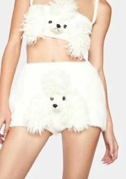 No Dress White Poodle Pumpkin Pants