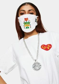 Cross Colours Jewelry Circle Logo Medallion Miami Cuban Link Necklace