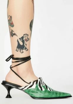 No Dress Zebra Horsehair Leather Heels