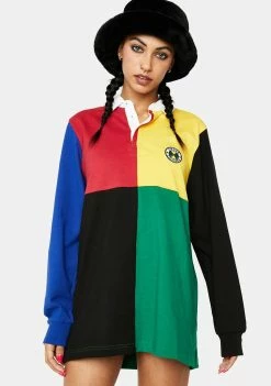 Cross Colours Color Block Long Sleeve Rugby Tee