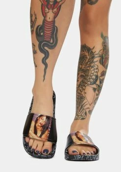 Cross Colours Noir Aaliyah Slides