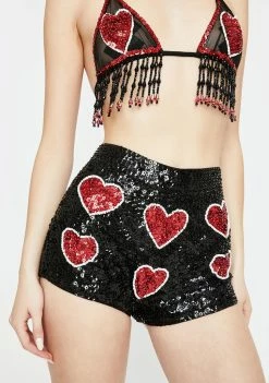 EASY TIGER Bottoms Sweet Heart Sequin Shorts