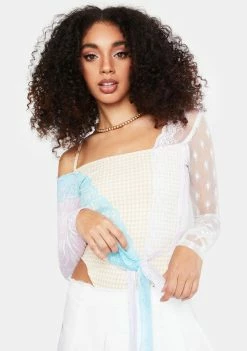 No Dress Blue Lilac Lace Beige Pattern Bodysuit Tops