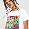 Cross Colours Tops Love Sees No Gender T-Shirt