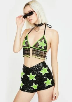 EASY TIGER Tops Extraterrestrial Fringe Bra Top
