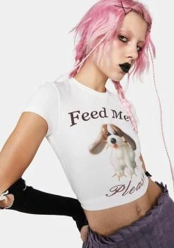 No Dress Tops Puppy Print T-Shirt