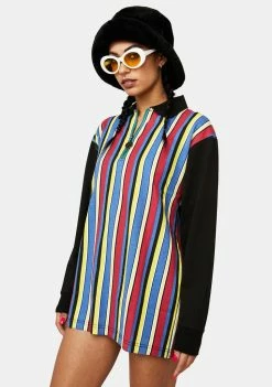 Cross Colours Vertical Stripe Rugby Tee