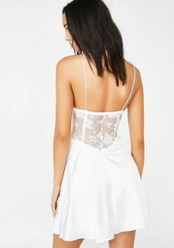 No Dress Dresses White Ace Corset Dress