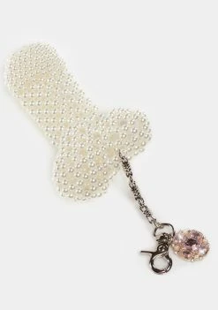 No Dress Romandick White Beads Pink Rhinestone Pendant