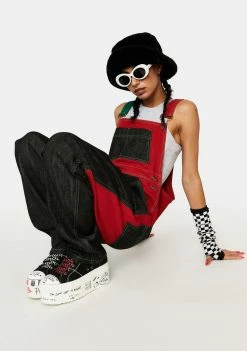 Cross Colours Jumpsuits & Rompers Color Block Denim Overalls