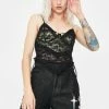 No Dress Black Lace Camisole Top
