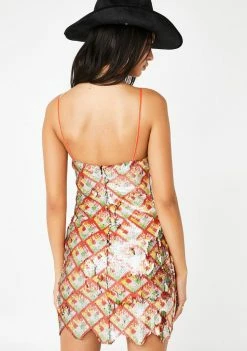 No Dress Geometry Sequin Dress