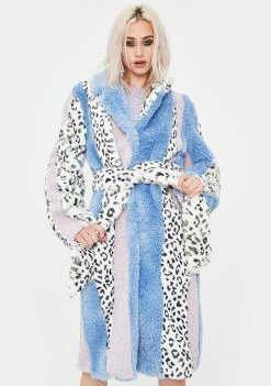 No Dress Leopard Faux Fur Patchwork Long Coat