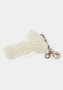 No Dress Romandick White Beads Pink Rhinestone Pendant